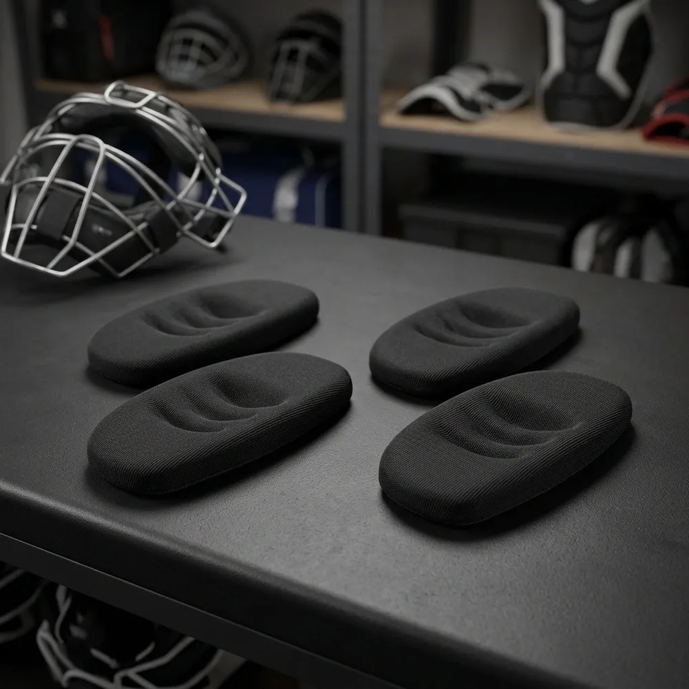 Replacement Chin Cup Pad for Baseball Catcher Helmets Softball Catcher Helmets 10.5x6.5x1cm Black Sponge Polyester Design