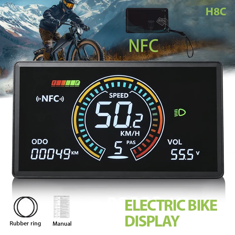 H8C【UART2】EBike Display Screen Meter Fatbike Computer Speed Control Panel Speedometer for Bike Accessories