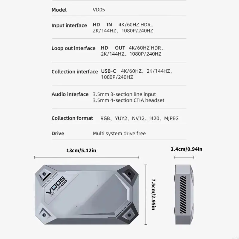 

USB C Card Delivering Efficient 4K60Hz 2K144hz 1080P/240Hz Video For Streamers And Content Creators