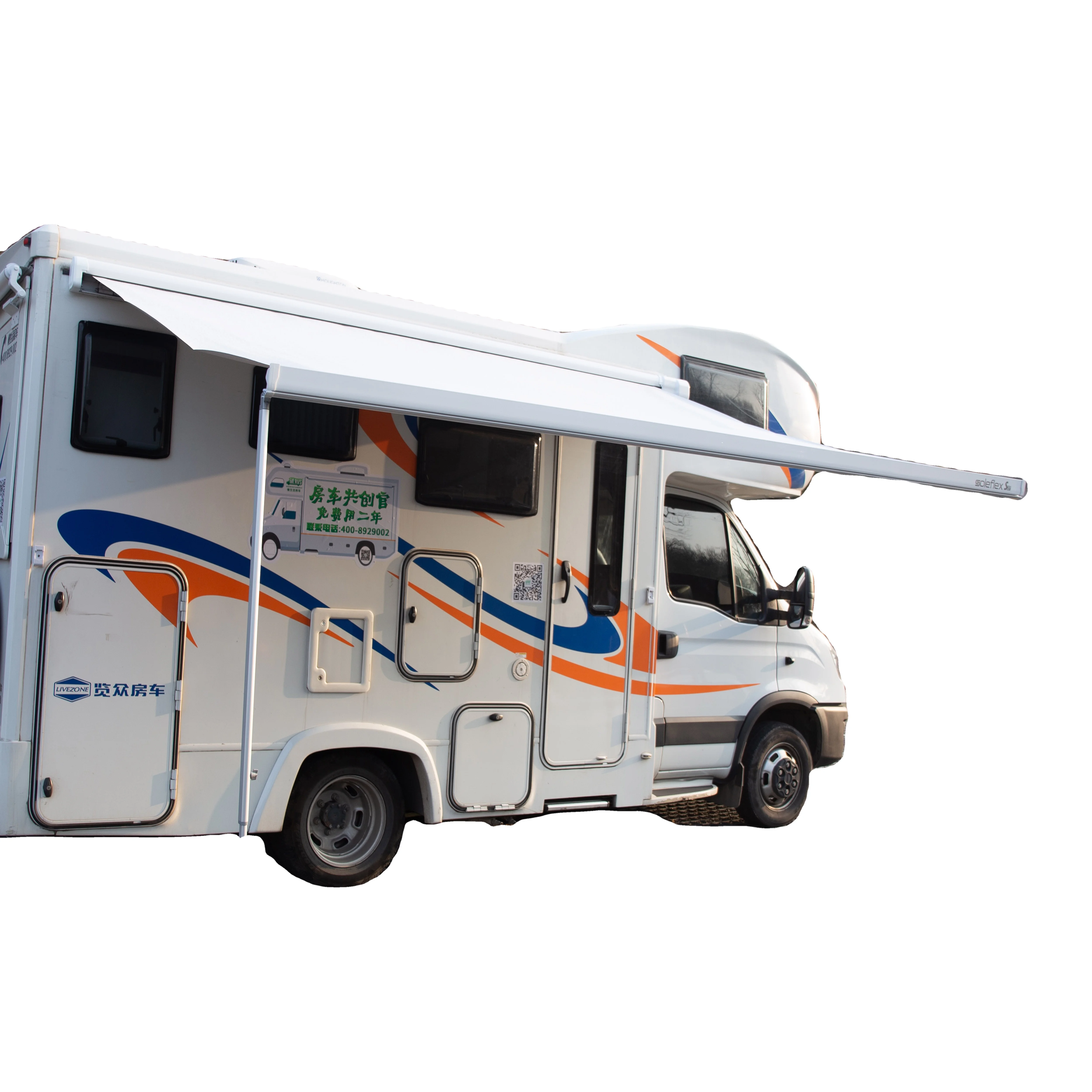 Retractable RV Awning 250x200cm, Durable Sun Shelter, Side Mounted Structure, For Caravan Adventure, Travel Trailer Parts