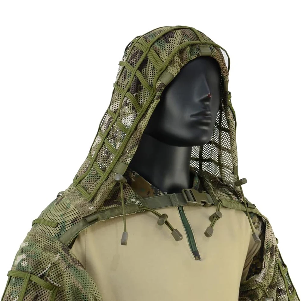 Imagem -02 - Ghillie Suit para Sniper Tático Viper Hoods Roupas de Camuflagem Tecido de Malha Airsoft Paintball e Vestuário de Caça