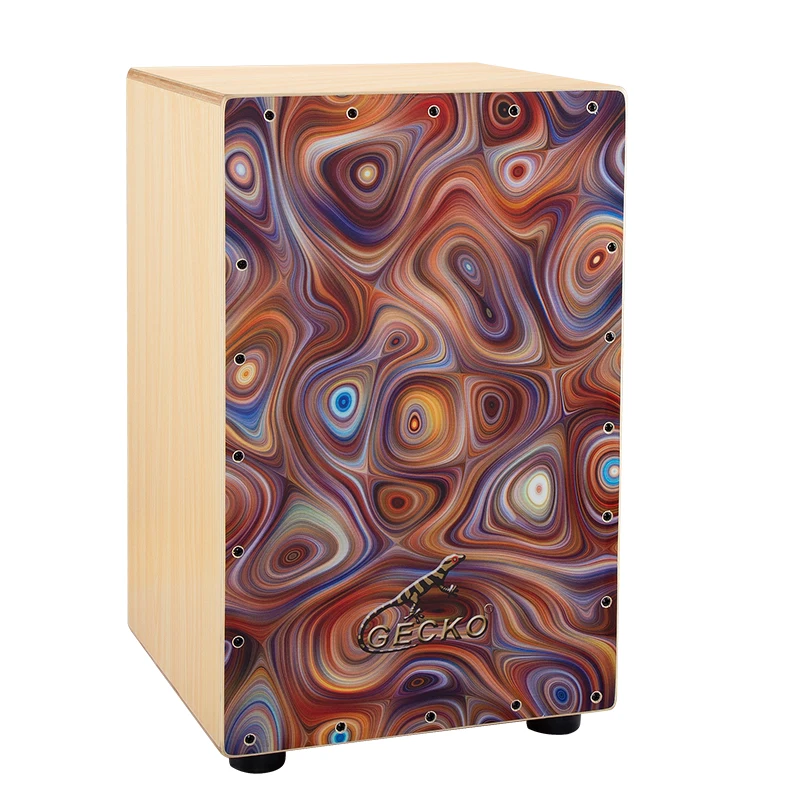 

High quality GECKO cajon box drum steel string cajon drum set birch &maple wood cajon travel drum