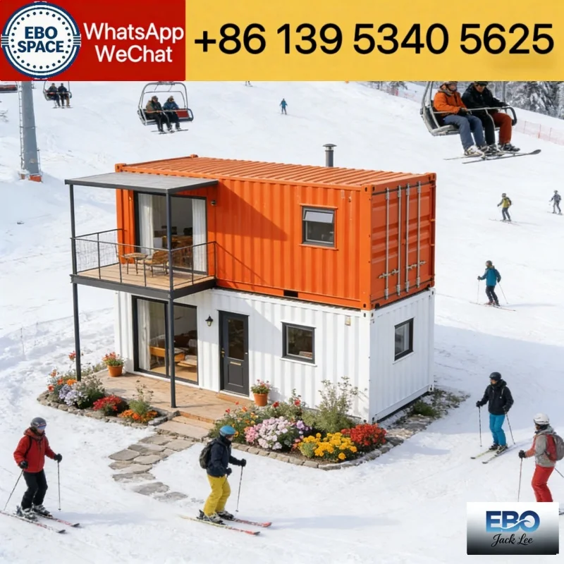 Practical 30ft foldable modular prefab container house outdoor cabin villa waterproof design long lifespan includes kitchen bat