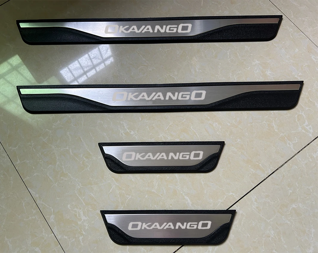 For GEELY OKAVANGO 2024 2023 2020 Door Sill Scuff Plate Trim Pedal Cover Threshold Protecor Kick Pad Guard Car Accessories