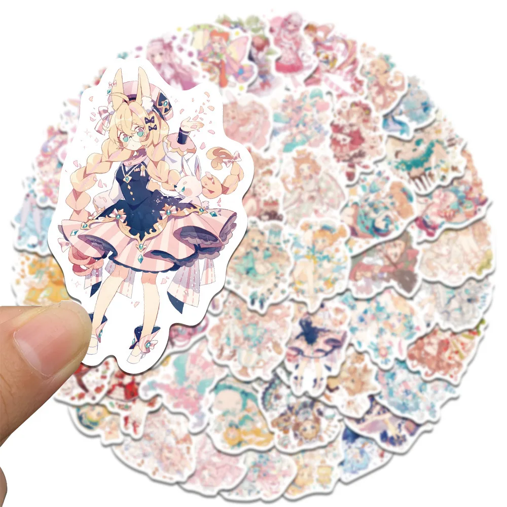 60PCS Anime Girls Stickers Vintage for DIY Kids Notebook Luggage Motorcycle Laptop Refrigerator Decal Toy Decor