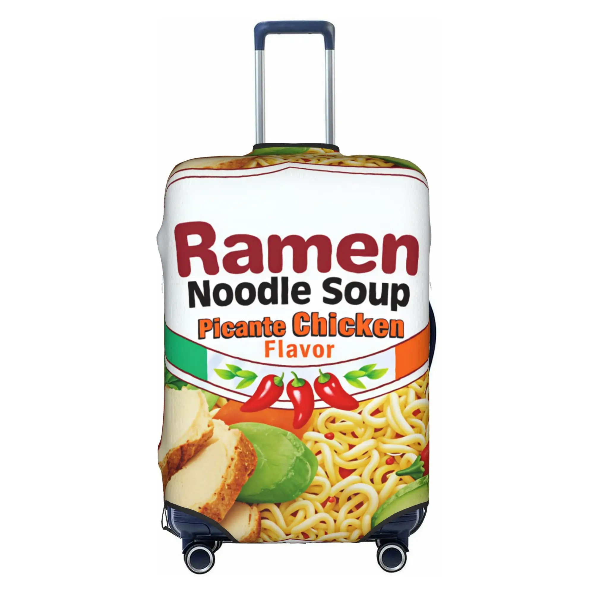 Quick Drying Instant Noodle Cartoon  Travel Luggage Cover Washable  Suitcase Cover Protector Fit 18-32 Inch