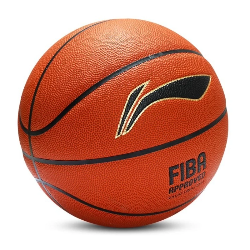 LI-NING LBQK033-1 Professioneller Basketball aus Mikrofaser für drinnen und draußen, OctoGrip, rutschfest, hoher Sprung, Team-Trainingsball
