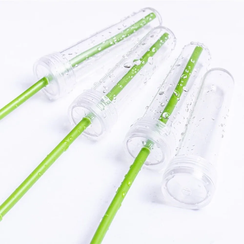 100Pcs Transparent Plastic Flower Preservation Pipe Floral Art Plant Fresh-keeping Nutritional Flower Tube with Caps Leak-Proof