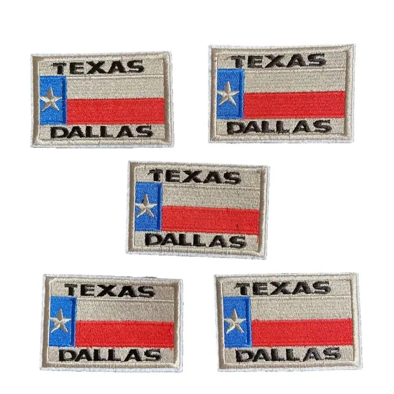 8 cm TEXAS DALLAS RED Heat Labels On Clothes Clothes Thermal Patches Patches Embroidery For Clothing Stickers