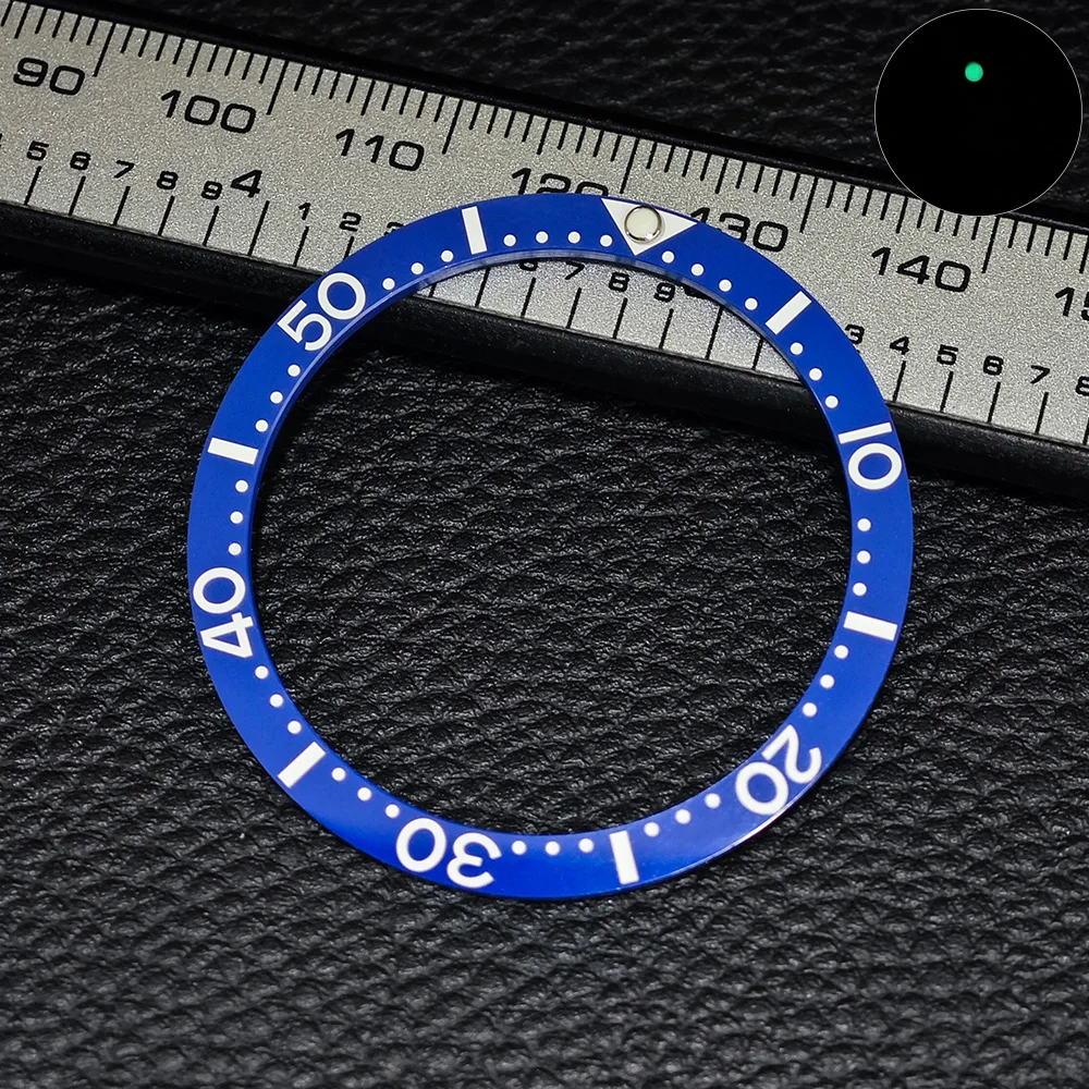 38mm*31.5mm Flat Ceramic Black/Blue Bezel Insert Fit watch insert ring Watch Accessories Luminous
