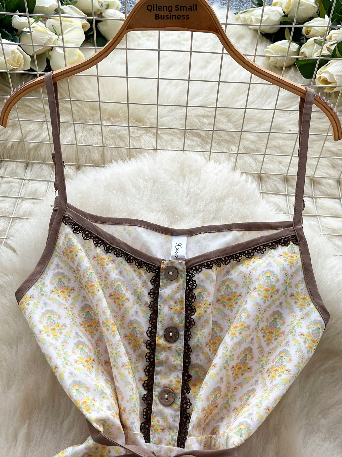 กระโปรงทรงเอลายดอกไม้สไตล์เรโทรผสมผสานผ้าลูกไม้แต่งขอบ  สำหรับผู้หญิง  ไซส์เล็ก  ความยาวปานกลาง  แฟชั่นฤดูร้อน  สวยงาม  ทันสมัย