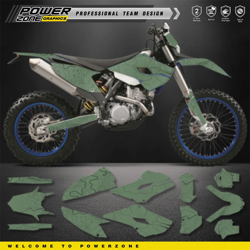 PowerZone Custom Team Graphics Backgrounds Decals Stickers Kit For HUSABERG 2013-2014 FE 390 450 570-TE250 300 -FX450-FS570 10