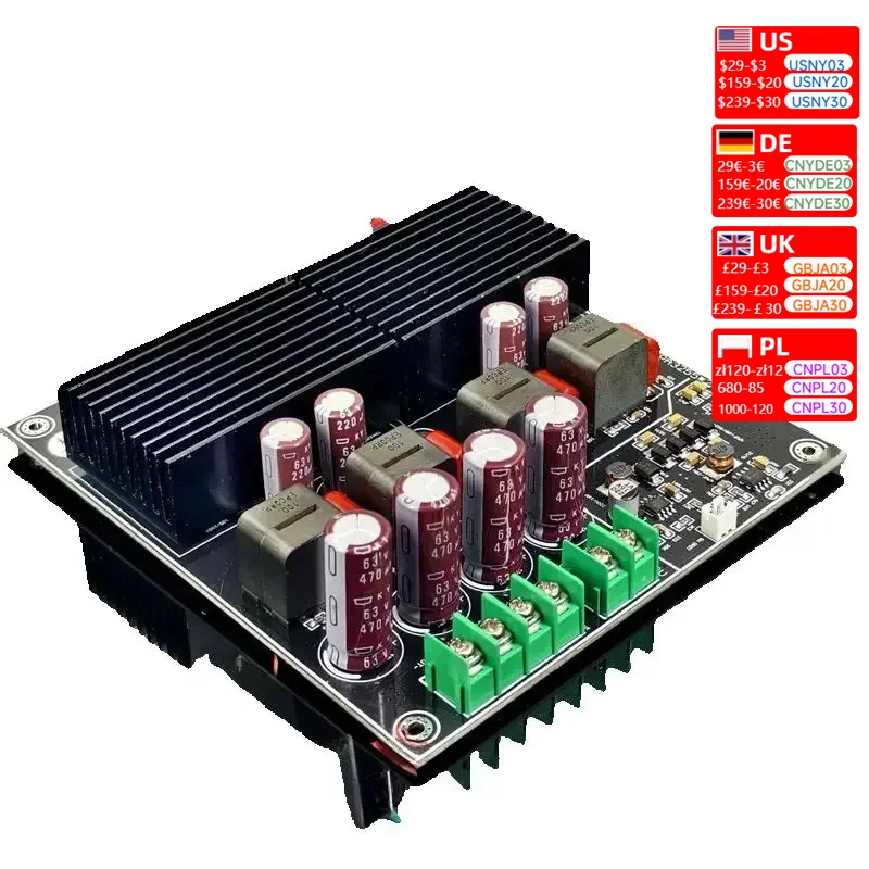 SAMP-200 Dual Core TPA3255 High Power 2-channel Amplifier Board 600W+600W