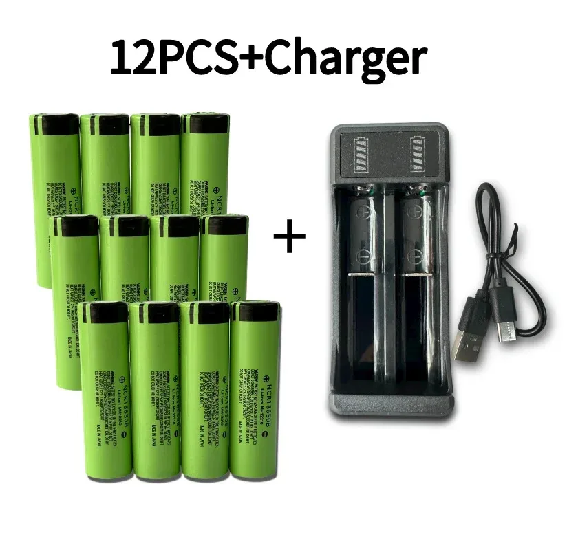 NCR18650B batteries Rechargeable lithium battery 18650 Battery 3.7V 3400mAh 34B pour lamp de poche chargeur USB original new