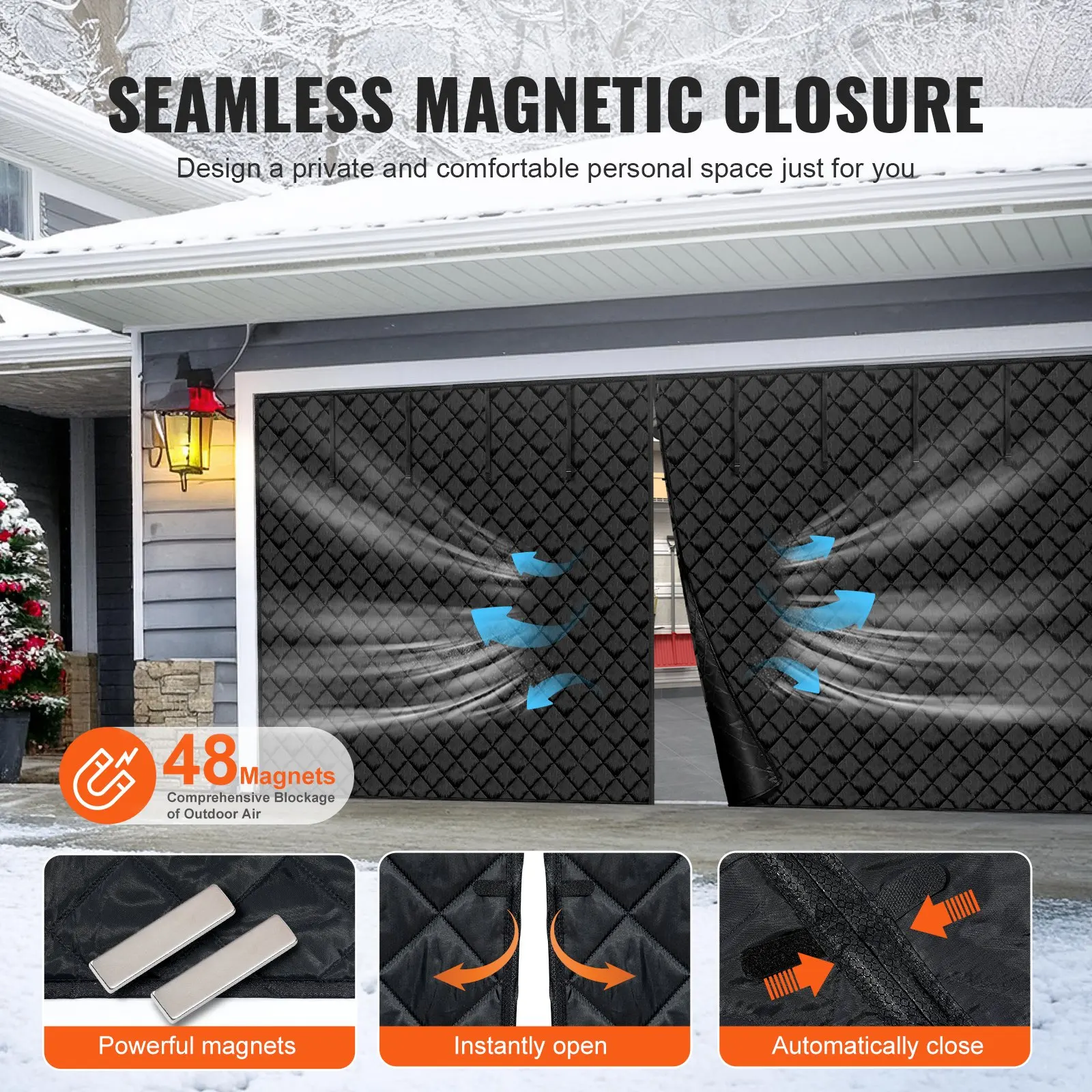 Garage Door Screen For Winter 16.3 X 7.15 Ft Garage Door Insulation Kit