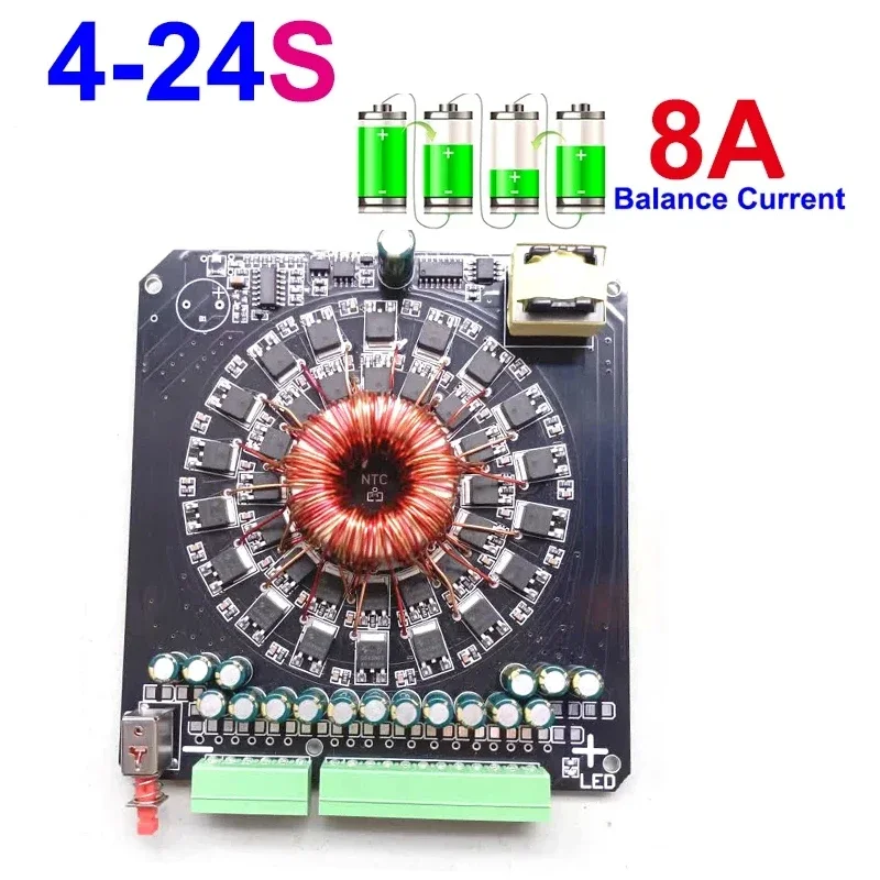 8A  4-24S Active Balance Li-ion LiFePo4 Equalizer Balancer BMS Battery Pack Storage Energy Transfer Balance Board 18650