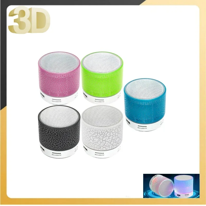 PARTY STAR! Wireless Portable Speaker Bluetooth Crack Speakers Luminous Lights Pocket Audio Rechargeable Card Mini Stereo