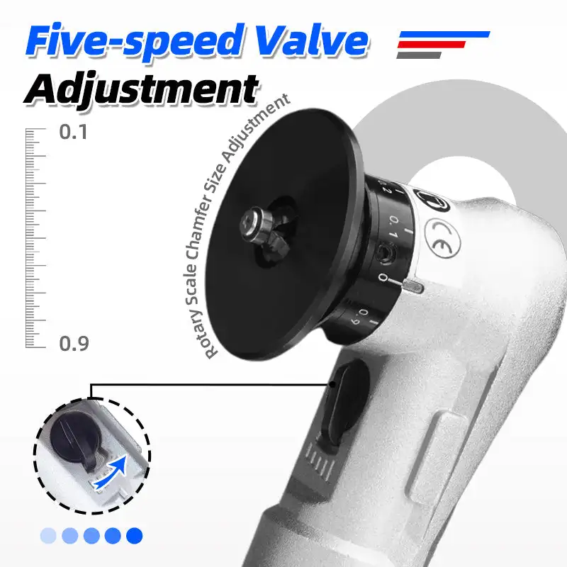 Imagem -05 - Mini Handheld Pneumático Chanfro Máquina Metal Deburring Carpintaria Borda de Vedação Borda Circular Novo Chanframento 30000rpm 2023