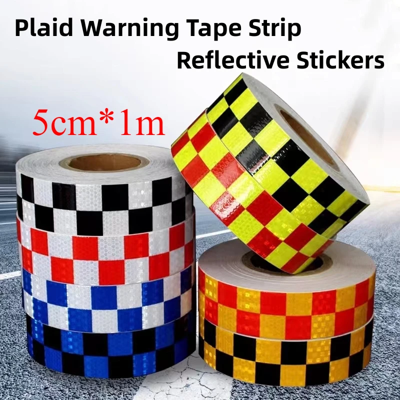 

5cmX1m Car Reflective Stickers Honeycomb Plaid Safety Mark Warning Reflector Tape Strip For Car Bicycle Truck Reflection Decor