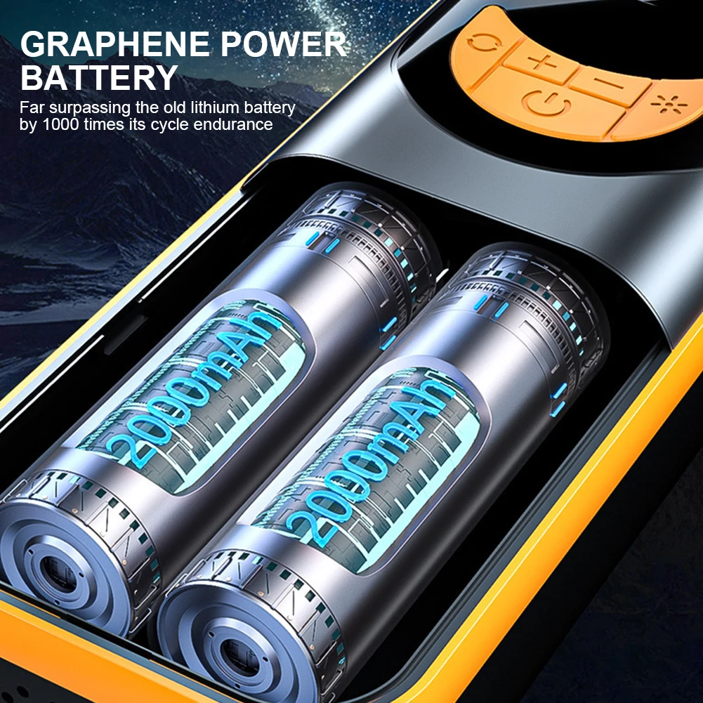 เครื่องเติมลมยางขนาดเล็กแบบมือถือ3-150PSI ปั๊มลมจอแสดงผล LCD pompa Udara portabel 2x2000มิลลิแอมป์ต่อชั่วโมงชาร์จไฟได้สำหรับรถยนต์รถจักรยานยนต์