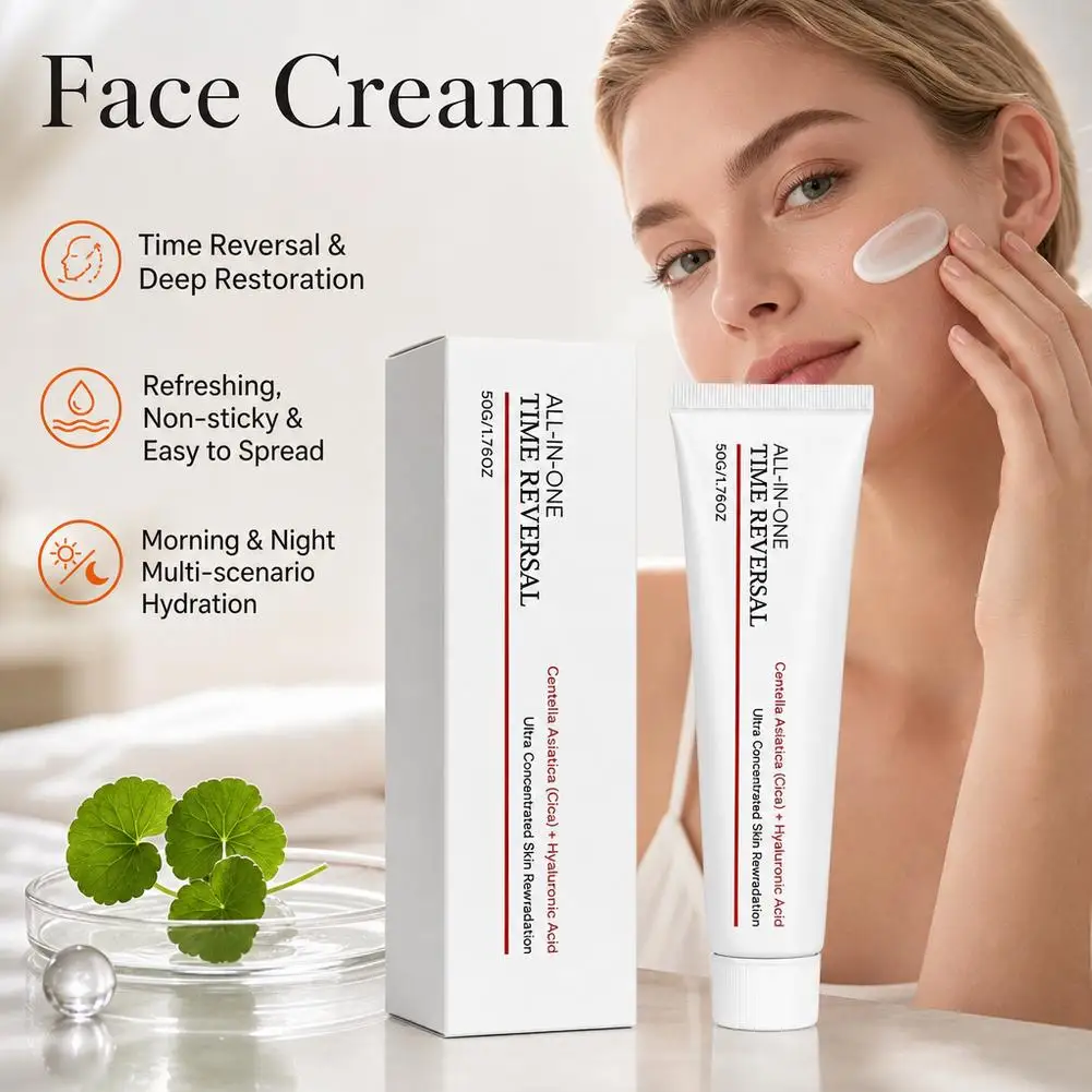 Cica Hyaluronic Acid Face Cream 50ml All in One Daily Moisturizer for Fine Lines and Wrinkles Smooth Matte Finish