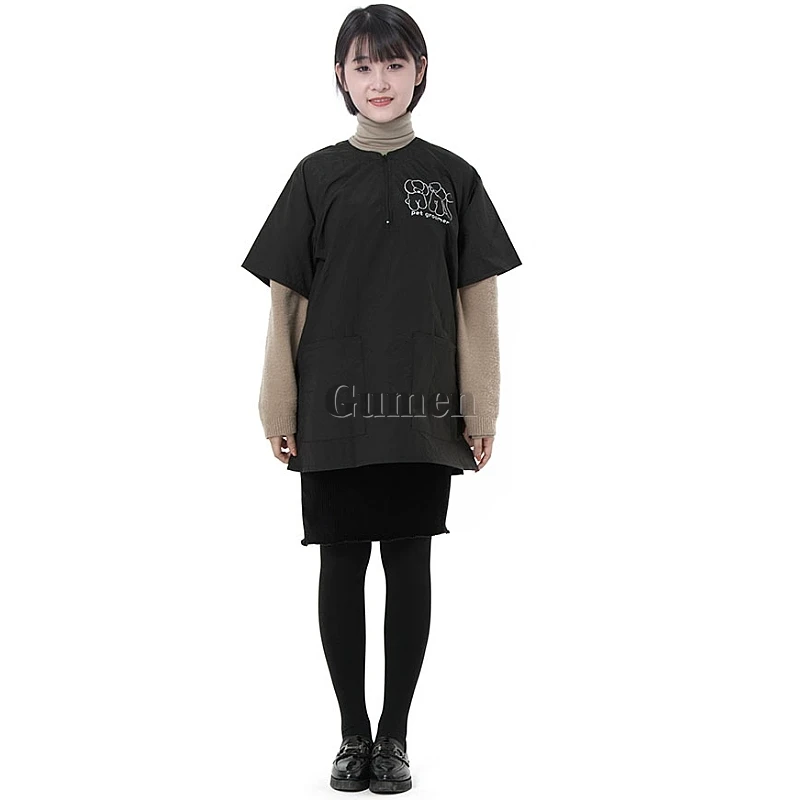 

S/M/L/XL/3XL Pet Shop Groomer Work Clothes Poodle Waterproof Breathable Anti-static Hair Smock Salon Clean Hairdresser Apron
