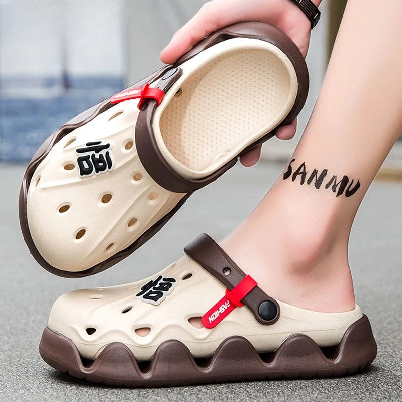 Sabot Hole Sandals Man Soft Indoor House Shoes Walk Around Home Slippers for Men Platform Outdoor Beach Trend 2025 Fun Fashion