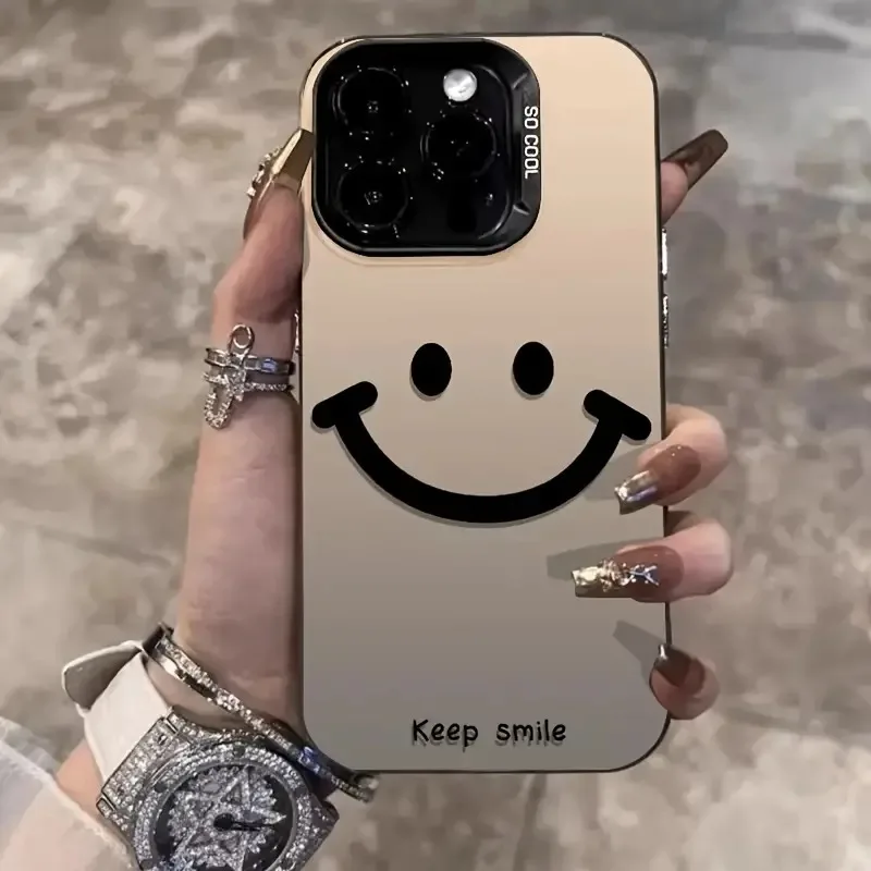 

Smiling face Shockproof Phone Case For IPhone 11/12/13/14/15/xsmax/XR/X//7/8plus/12/Series, Anti-fall,Smile Expression Design