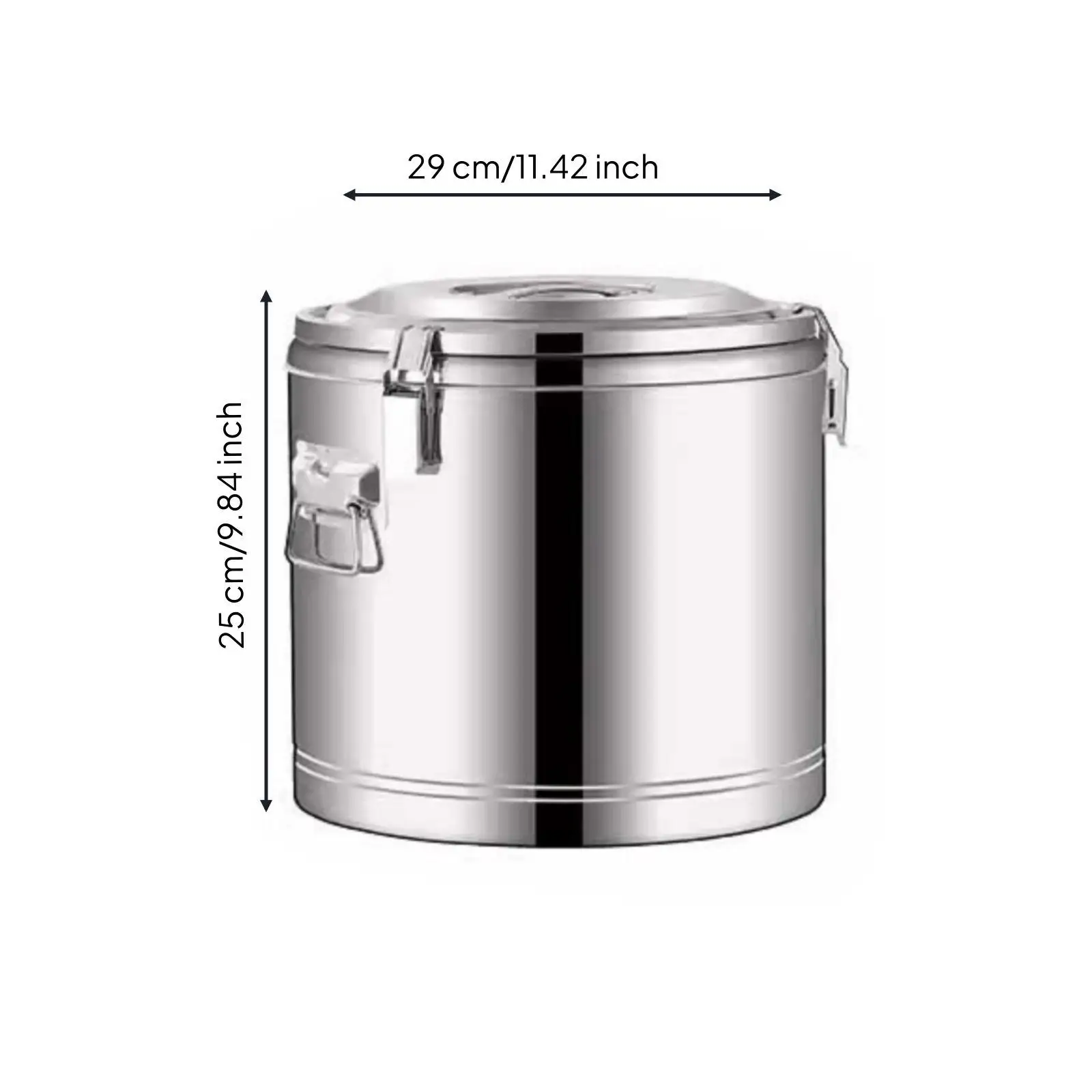 Insulated Food Warmer Stainless Steel Bucket Large Capacity Thermal Container with Secure Lid for Restaurant Kitchen