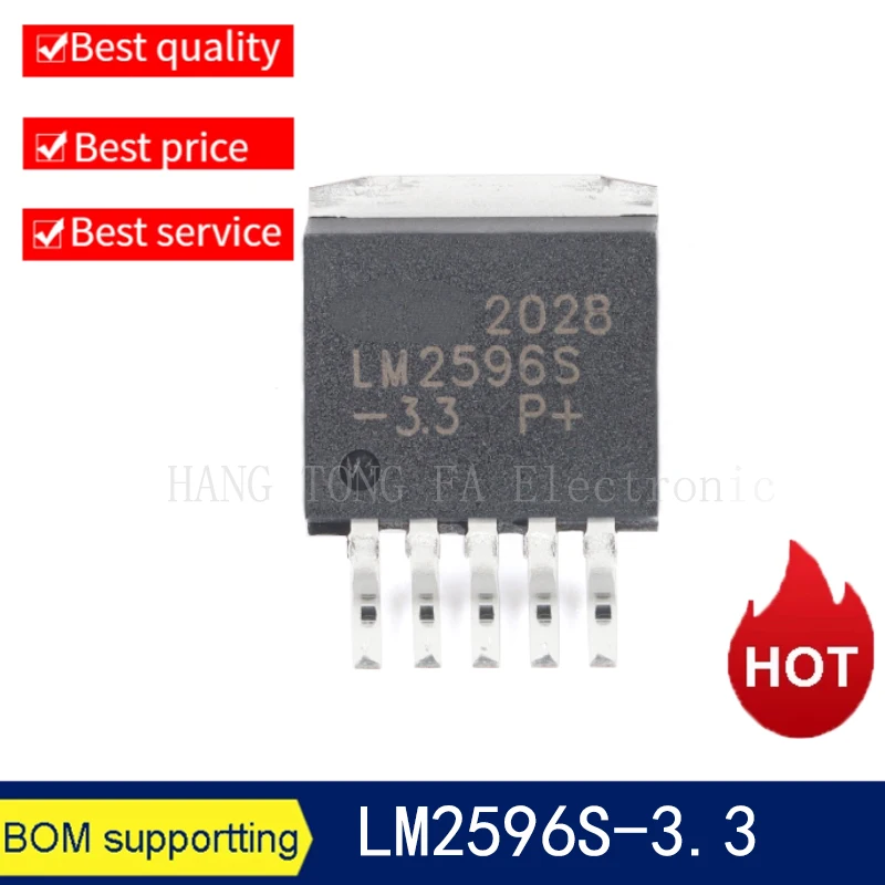 50PCS/Lot LM2596S-3.3 TO-263-5 LM2596 LM2596S TO263 3.3V/3A Buck DC-DC Regulator Chip NEW