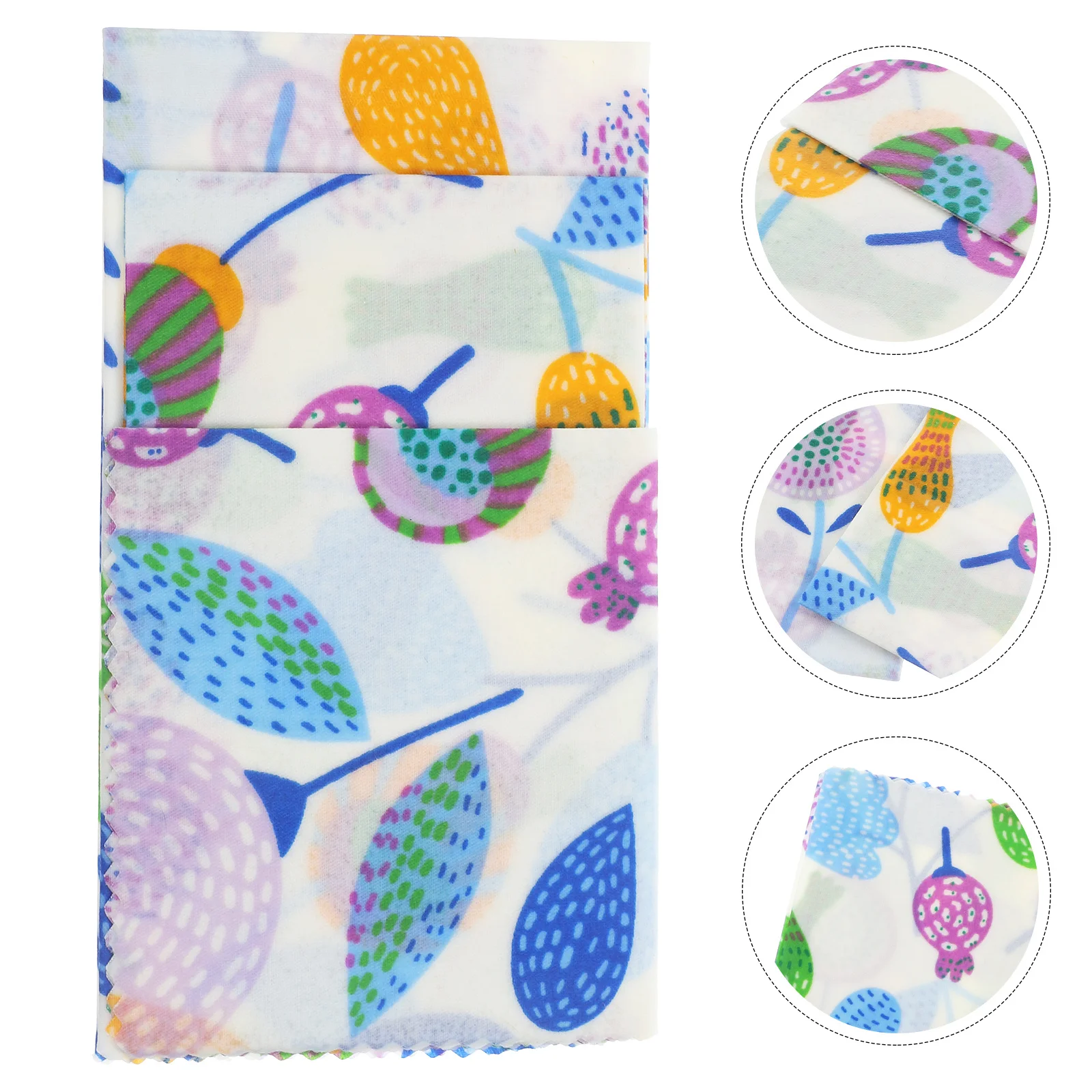 

3Pcs Reusable Beeswax Wrap Set Food Wrap Cloth for Bowls Sandwiches Fruits Vegetables Preservation