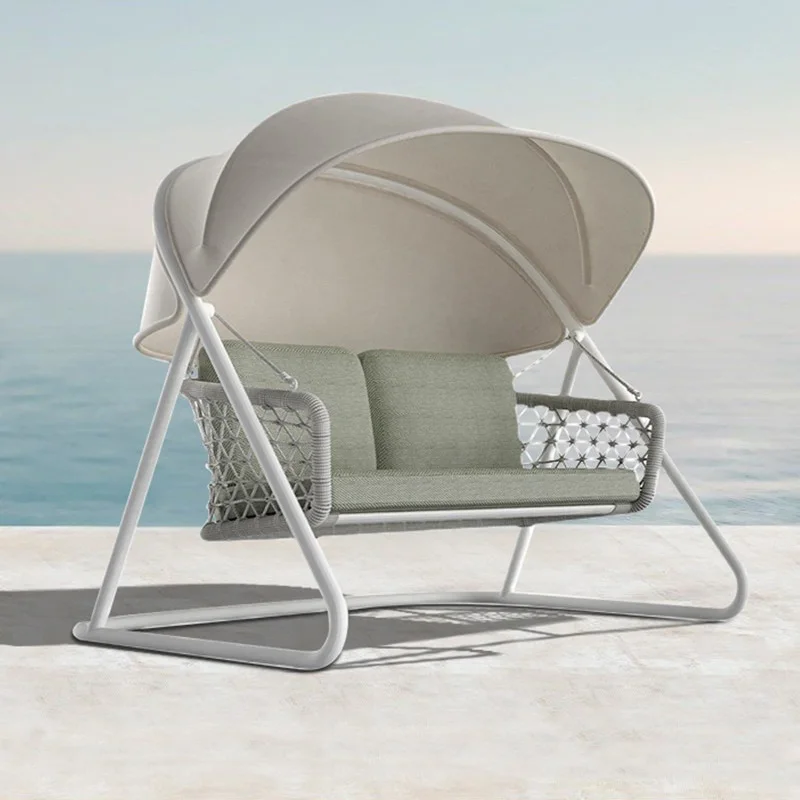 

Outdoor swing hanging blue waterproof sunscreen courtyard shading Nordic outdoor indoor balcony rocking chair homestay camping