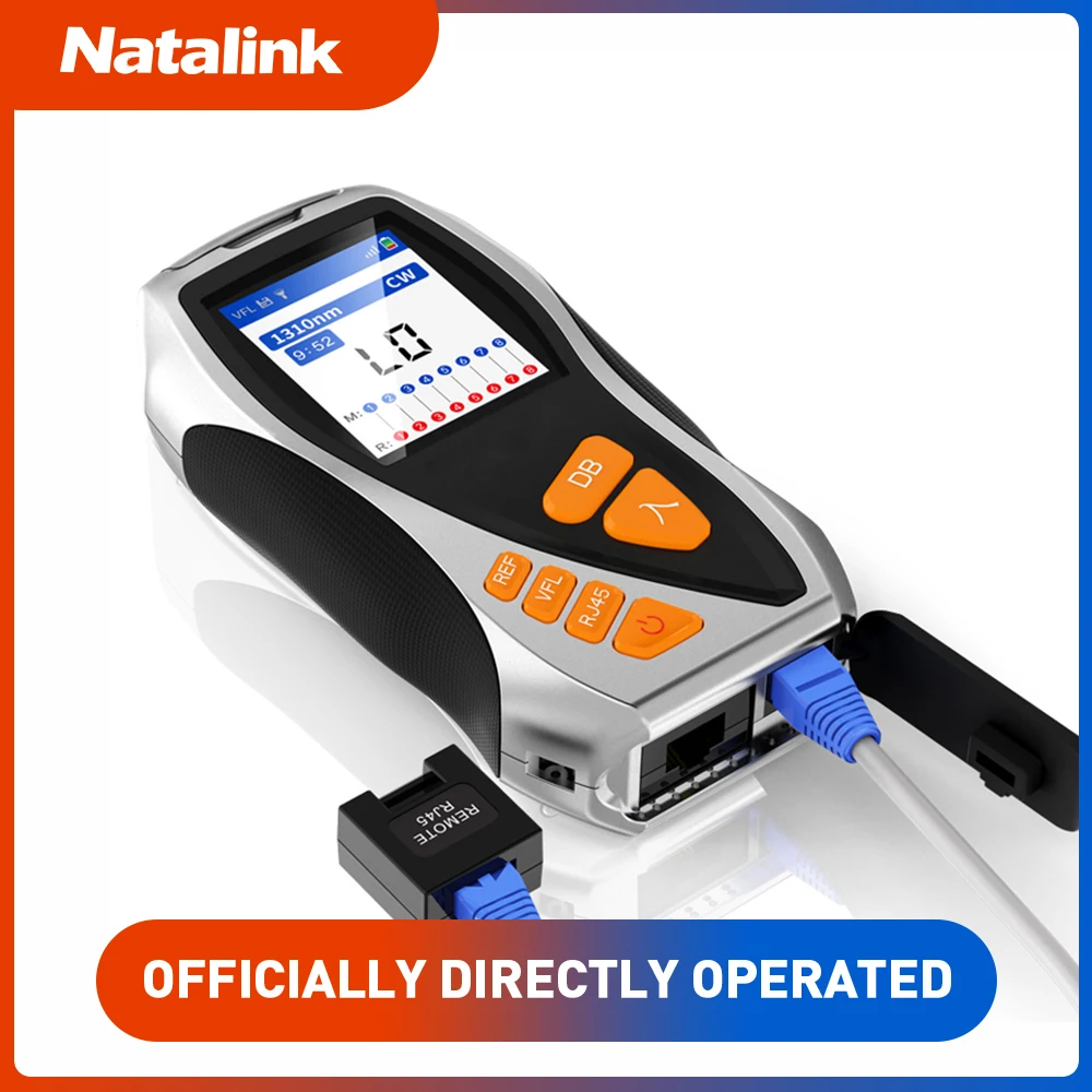 

Natalink 5 in 1 OPM Optical Power Meter with VFL Fiber Optic Visual Fault Locator RJ45 Tester Rechargeable -50~+26 Cable Tester