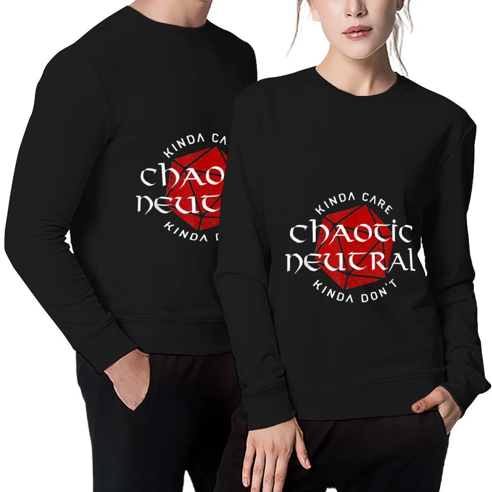 

Funny Chaotic Neutral Alignment D20 Dungeons RPG Gamers Pullover men's winter sweater autumn new in hoodies & sweat-shirt