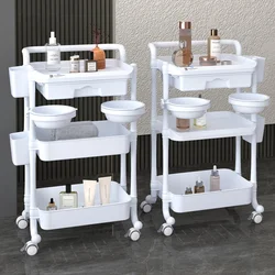 Carrito auxiliar con cajones para peluquería, carrito portátil para manicura, estética, mesa de cosméticos, ruedas para salón de belleza