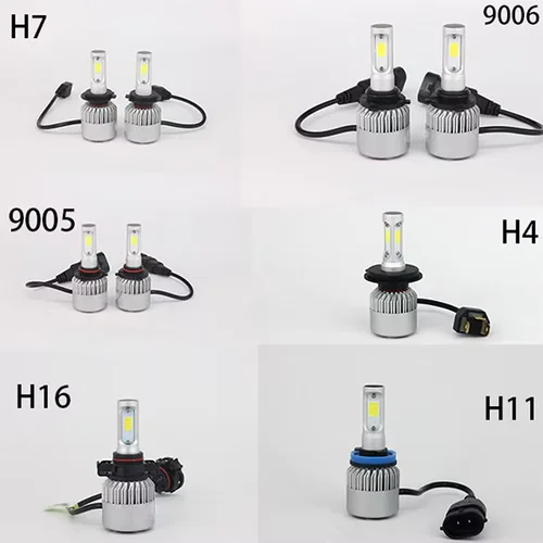 Imagen 2 del producto 2 uds bombillas de faros LED S2 H1 H7 H4 H8 H9 9005 9006 Auto 72W 8000LM 6500K lámpara sin Error Luz De Carretera baja 9-36V para luces