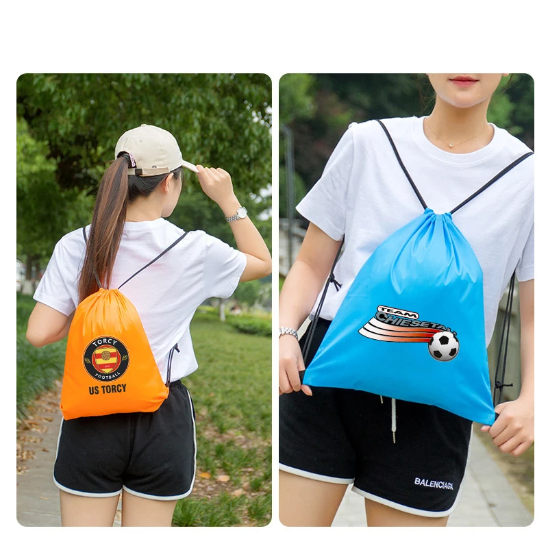 10pcs Personalized Drawstring Backpack Custom Drawstring Bag Gym Swimming Waterproof Sports Travel Backpack Promotional Gift