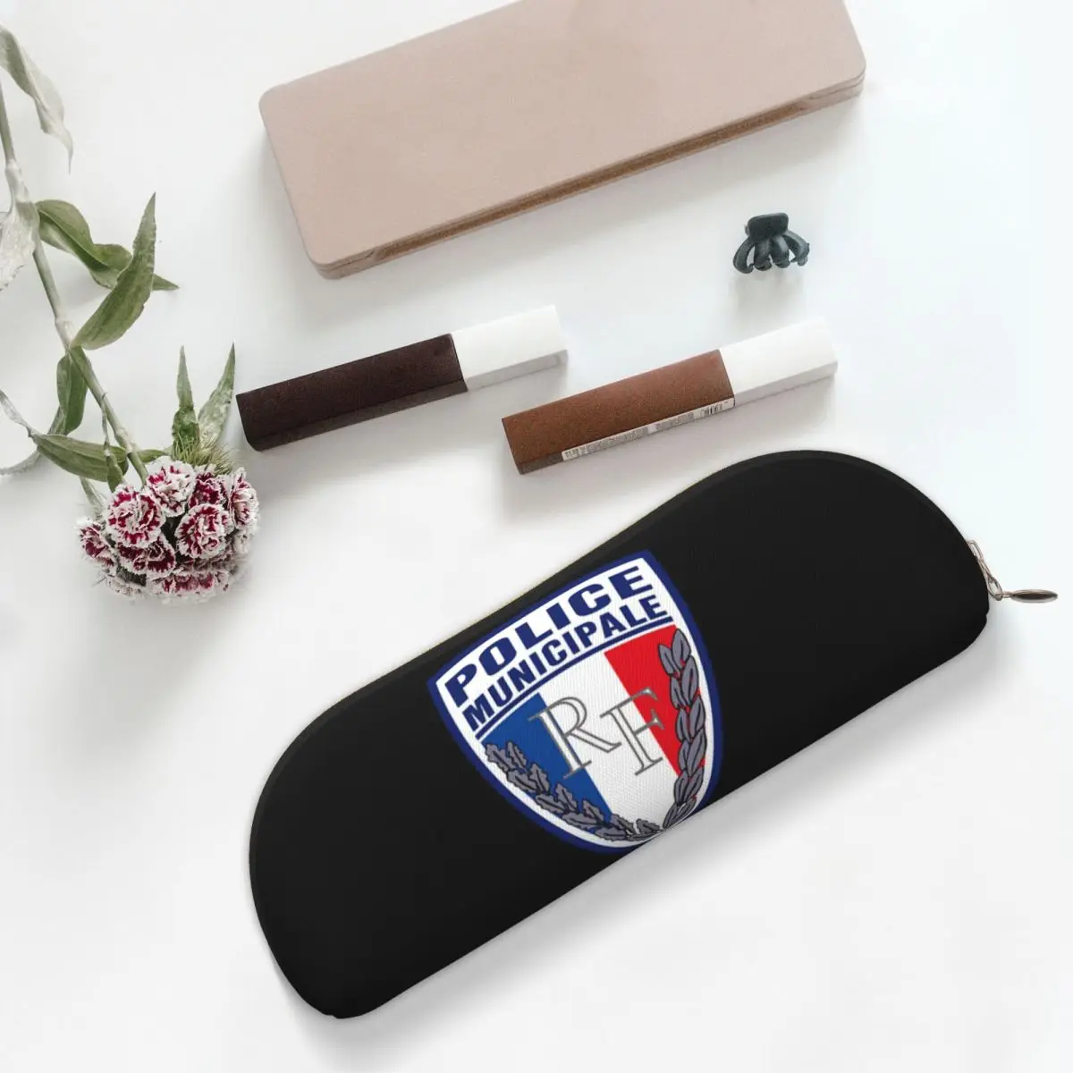 INSEGNE DEL POLIZIA MUNICIPALE FRANCESE Astuccio Portapenne Portapenne Forniture di cancelleria Astuccio per penne Astuccio per regali per ragazzi e ragazze
