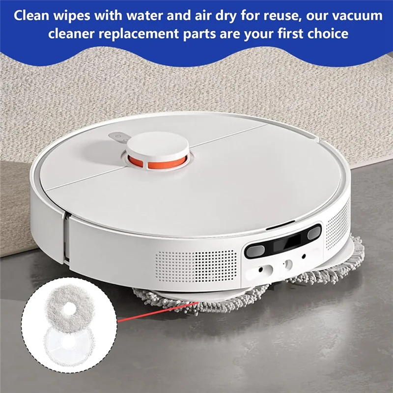 A006-Wiping Cloths Accessories For Dreame L20 Ultra, Cleaner For Dreame L10s Ultra, Washable Microfibre Wet Mop Pad Spare Parts