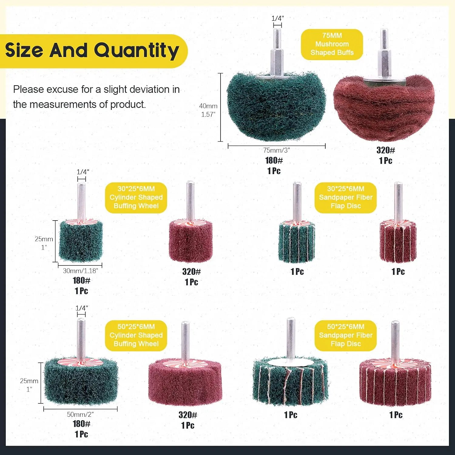 SI FANG 10 PCS Non-woven Fiber Abrasive Flap Sanding Wheel Scouring Pad Nylon Buffing Polishing Pad for Polishing Mirror