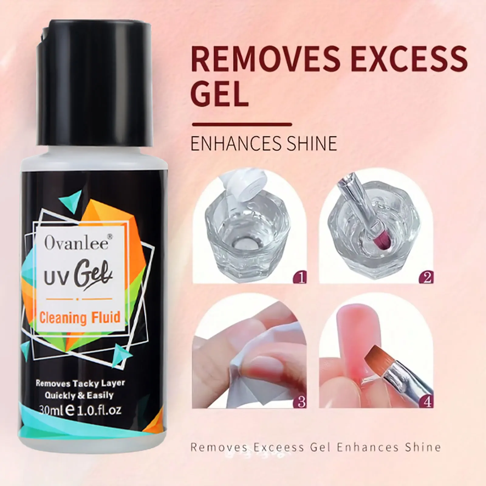 Ovanlee 2-Tube Form-Free Poly Gel Nail Kit – 30ml Builder Gel with Mini UV/LED Lamp, 100 Pcs Nail Tips, Files & Complete Liquids for Direct Application & Long-Lasting Extensions gallery 6