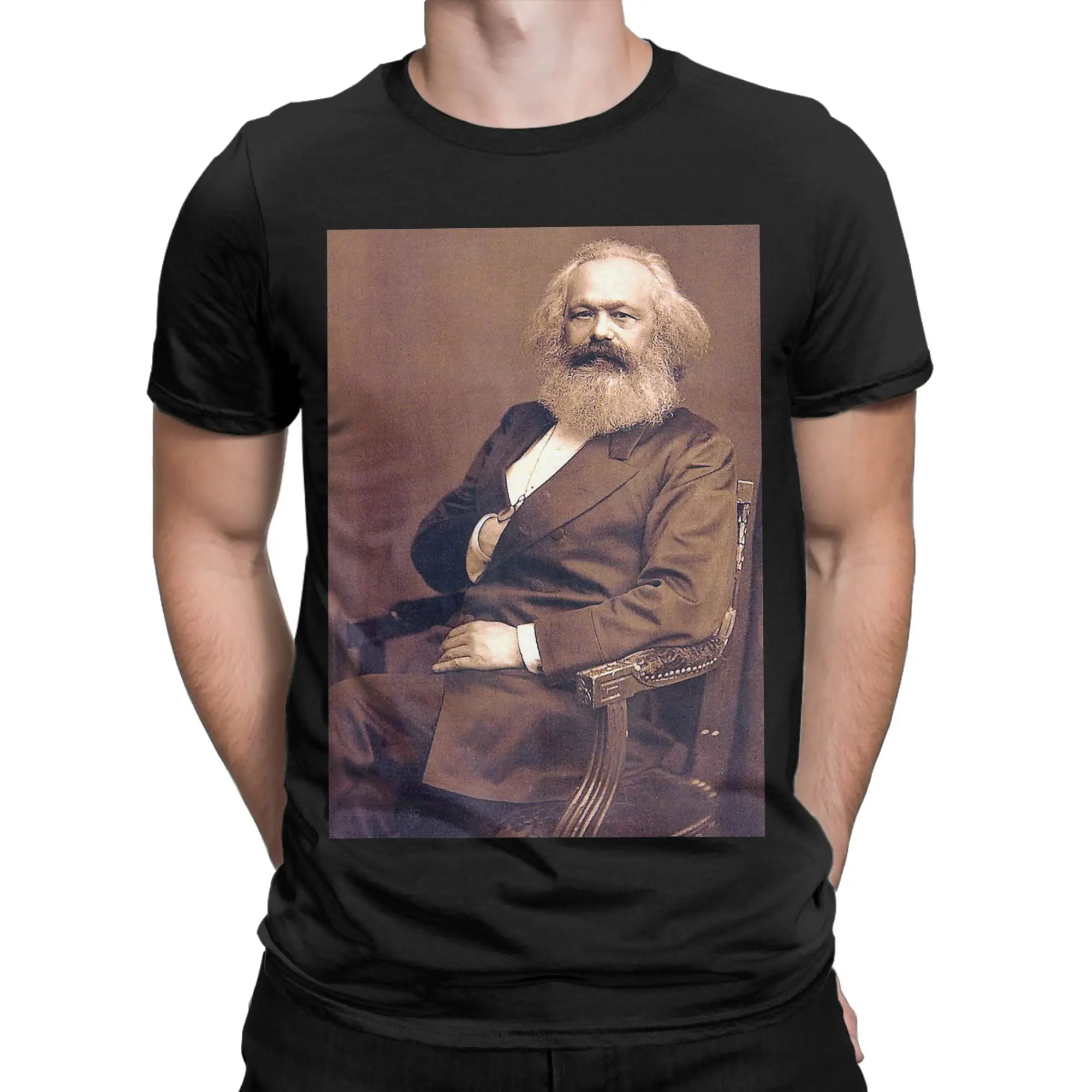 Men's Marxist Communism Socialist Revolutionary Karl Marx T Shirts 100% Cotton Clothing Short Sleeve Round Collar Tees Gift Idea