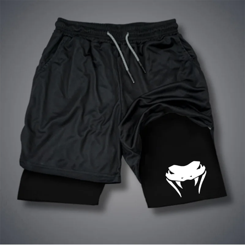 Berserk Guts-pantalones cortos de doble capa para hombre, Shorts deportivos 2 en 1 de secado rápido, transpirables, para correr y Fitness