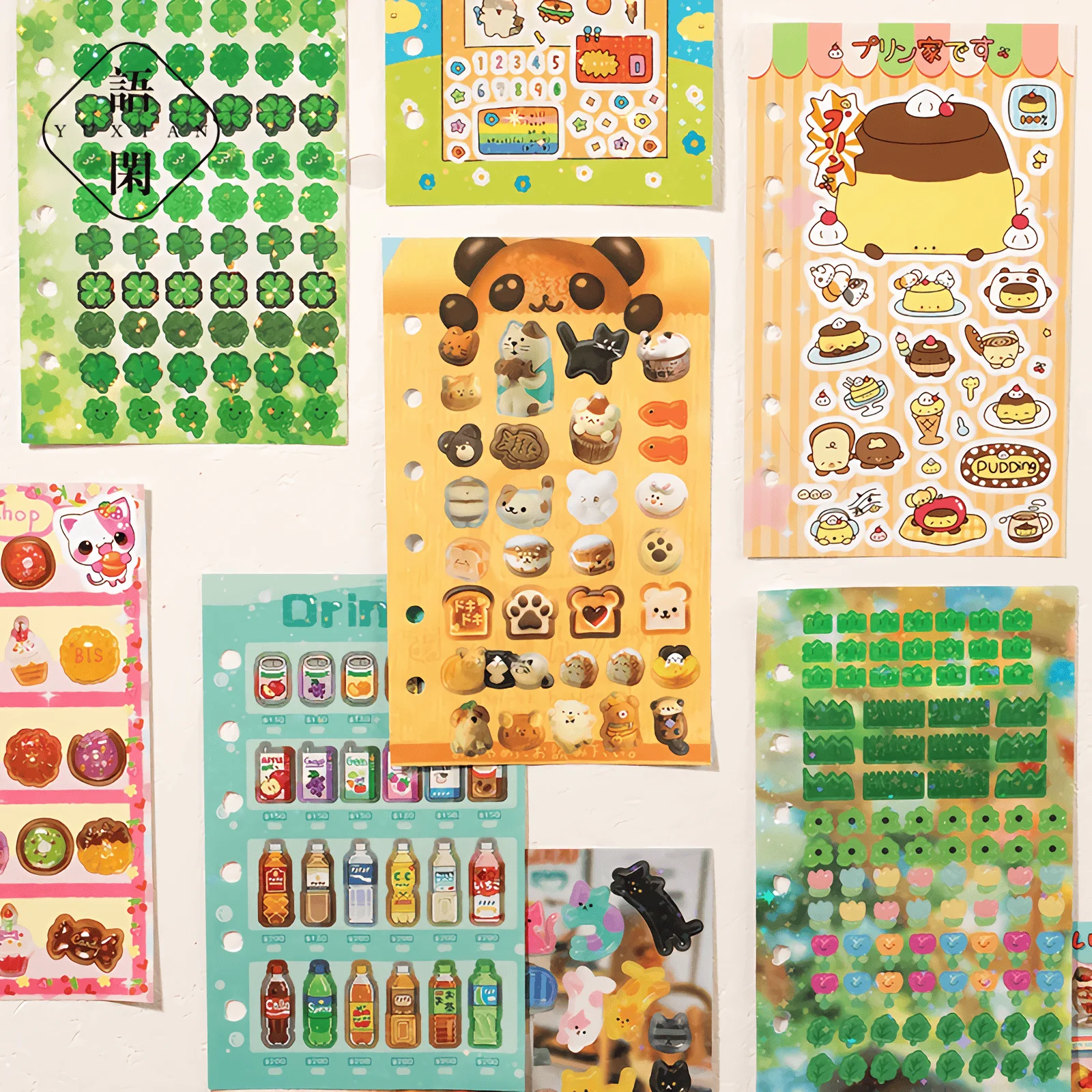 60P Cute Loose-Leaf Retro Japanese Sticker Book Kawaii Die-Cut Stickers for DIY Crafts, Journaling, and Card Collection