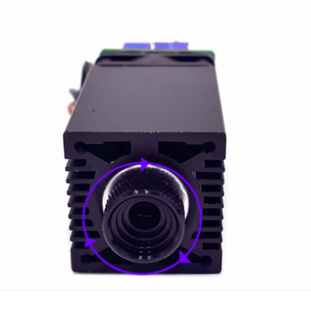 Blue Purple Light 405nm 1W Adjustable Focus Laser Engraving Module TTL+Holder+Adapter