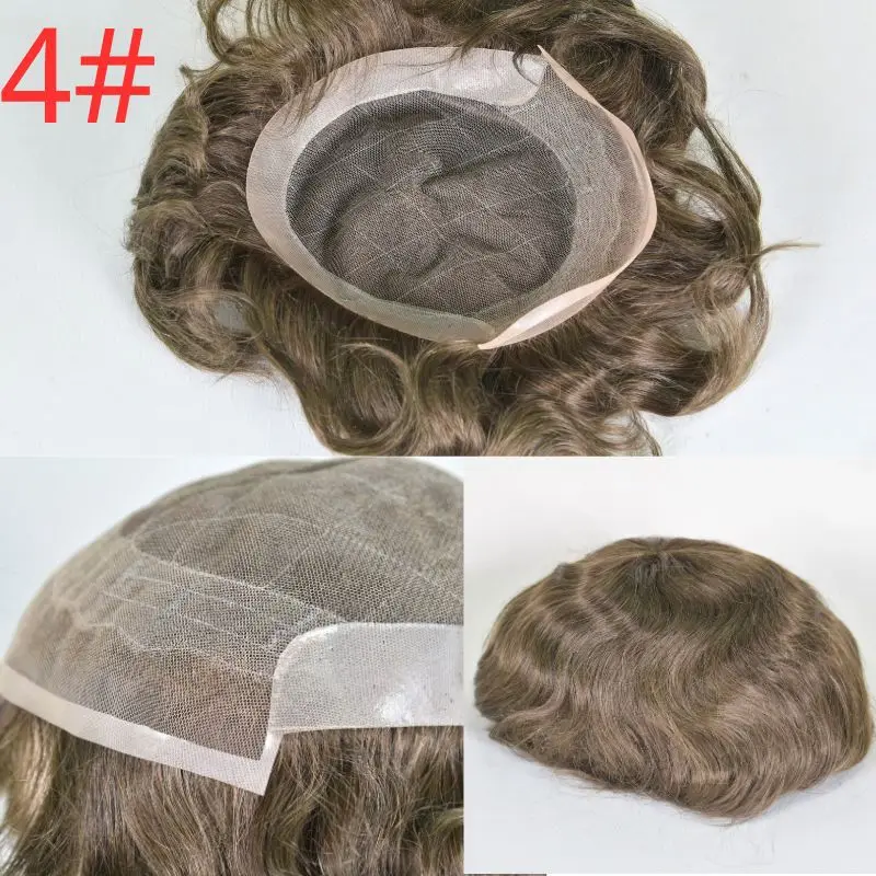 شعر مستعار للرجال دانتيل شعر بشري + قاعدة PU OCT | نظام شعر مسامي للمناخ الساخن، مظهر طبيعي #5