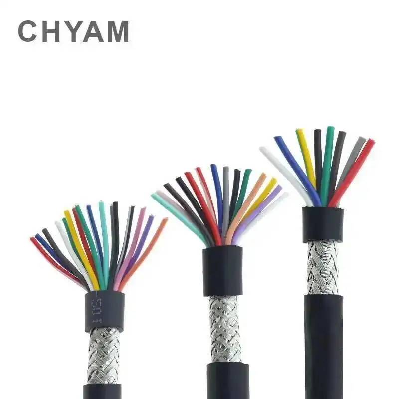 22AWG 0.3mm2 Cable Wire Multi-core RVVP 2/3/4/5/6/7/8/10/12/14/16/20/24 Anti-interference Control Inverter Signal Line Shielded