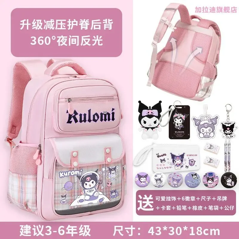 Sanrio Clow M tas sekolah Super ringan untuk anak perempuan pelajar lucu kapasitas besar ransel pelindung tulang belakang anak-anak