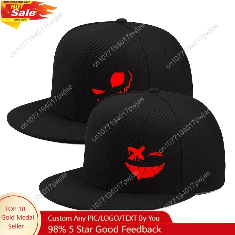 

2pcs neutral flat edged baseball cap, casual street style duckbill cap, comfortable four season adjustable street dance cap