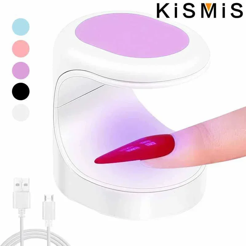 Mini LED UV Nail Dryer - Single Finger Gel Polish Dryer, Portable Nail Tool for Quick Drying, KISMIS